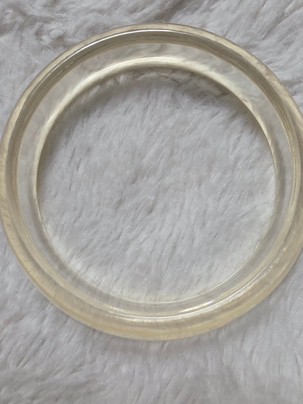 Vintage Clear Acrylic Dome Bangle Bracelet Retro Ice Chunk Minimalist
